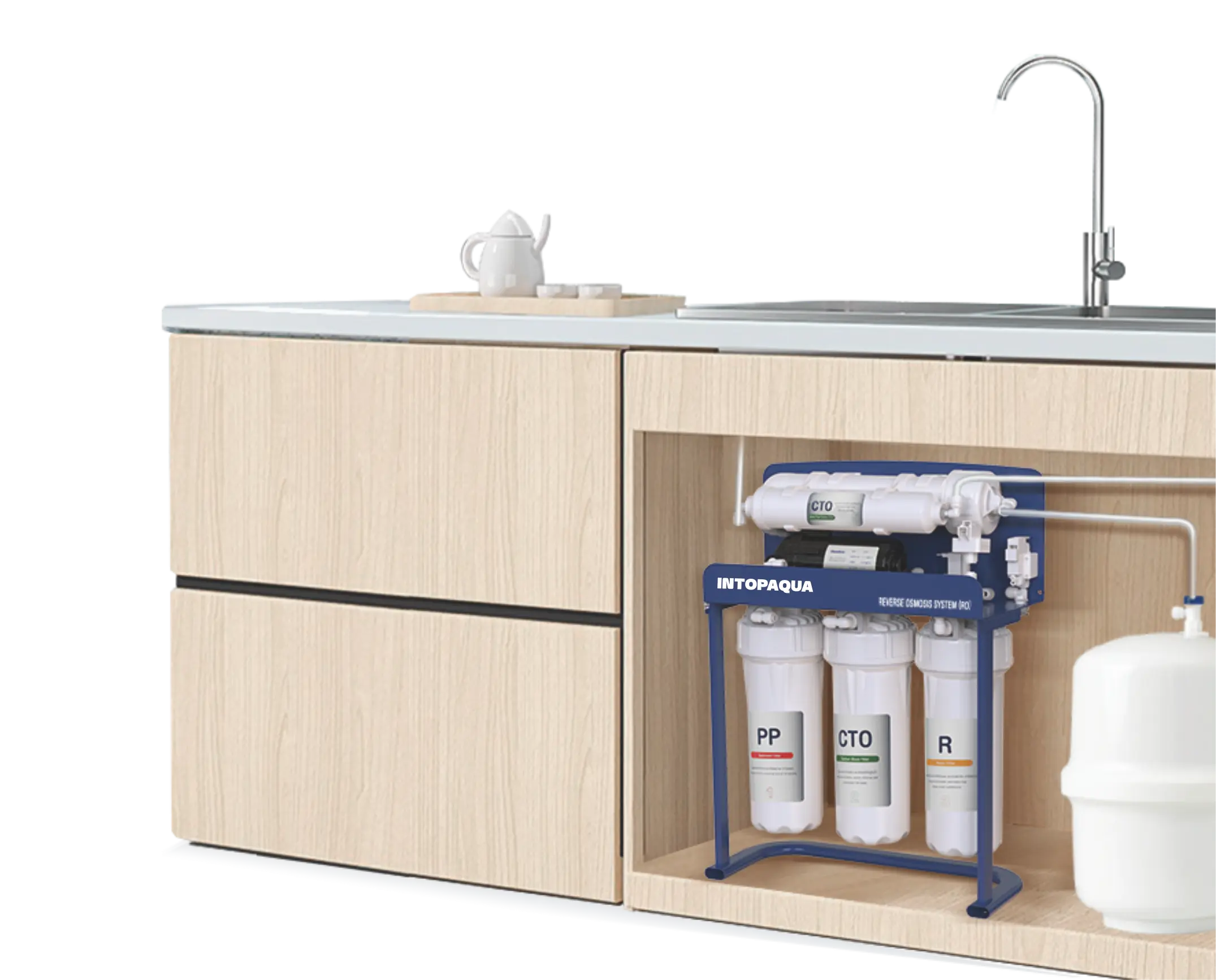TOP-RO-UB75, under-kitchen installation diagram