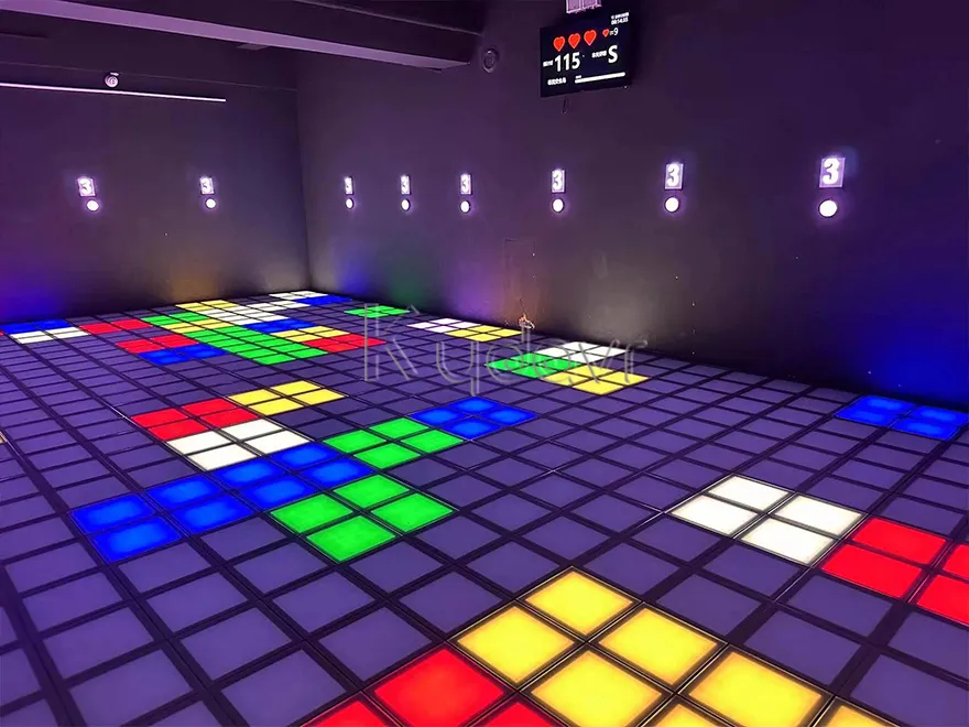 Mega Grid LED Floor Setup interactive game arena