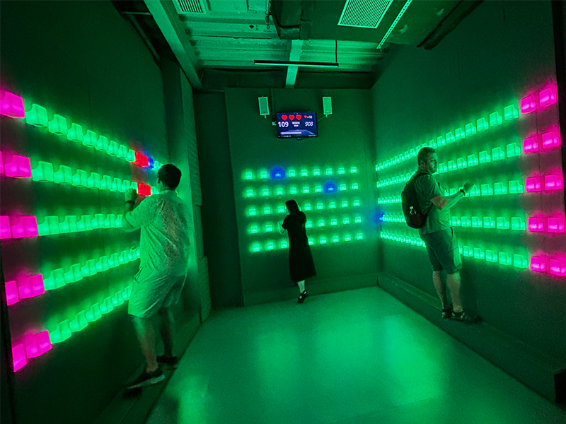 Corporate team outing in interactive game room