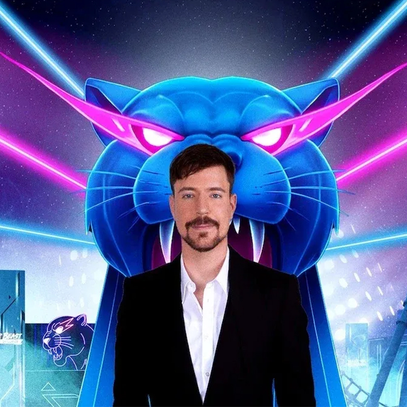 Kydavr partner host in front of neon beast portal