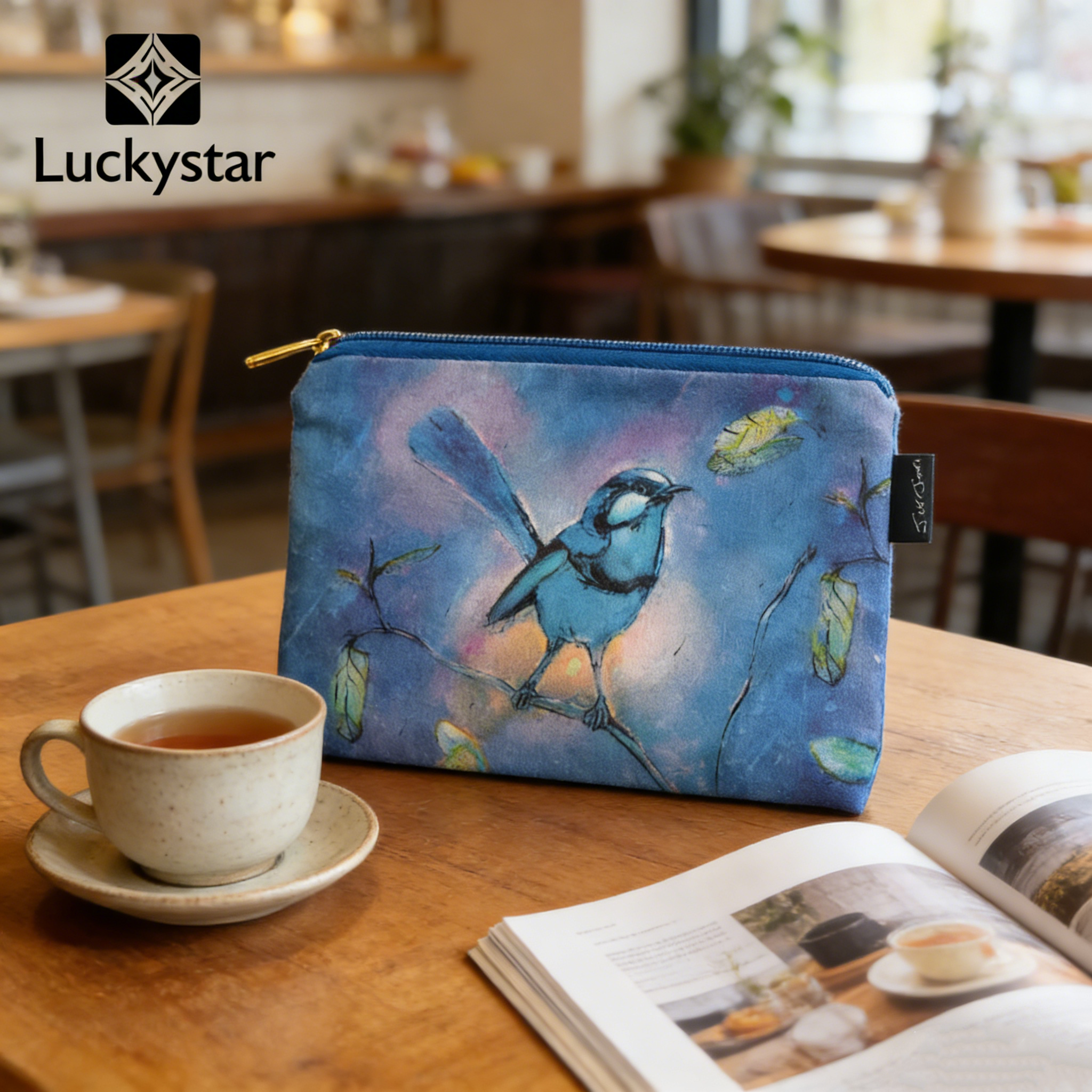 Artistic Storage Pouch Favorite: The Hand-Painted Bird Makeup Bag - sourcing and specification reference