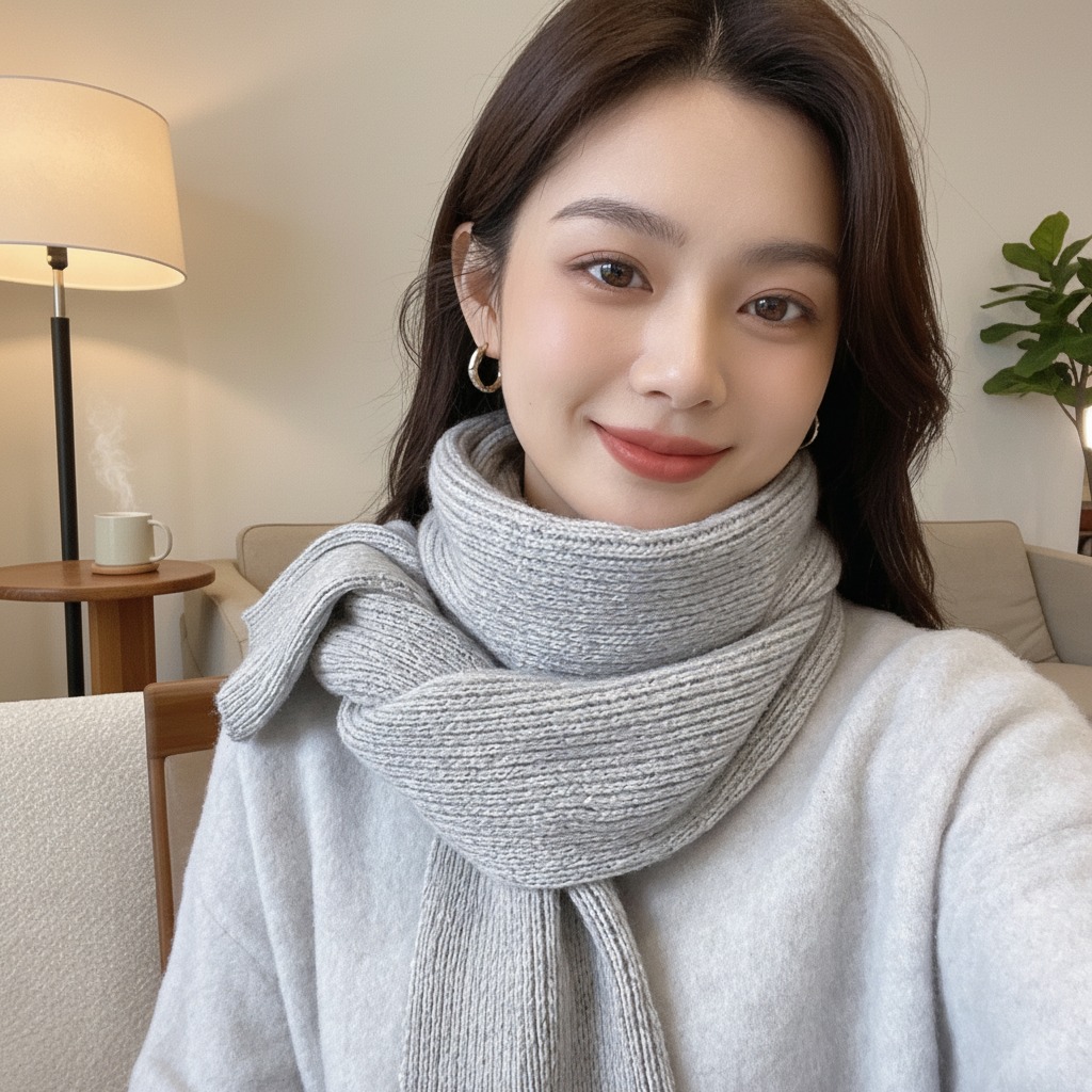 100%Recycled Polyester ,Recycled Heather Grey Sweater Fleece,scarf,warm,fashion,Cozy comfort for your neck