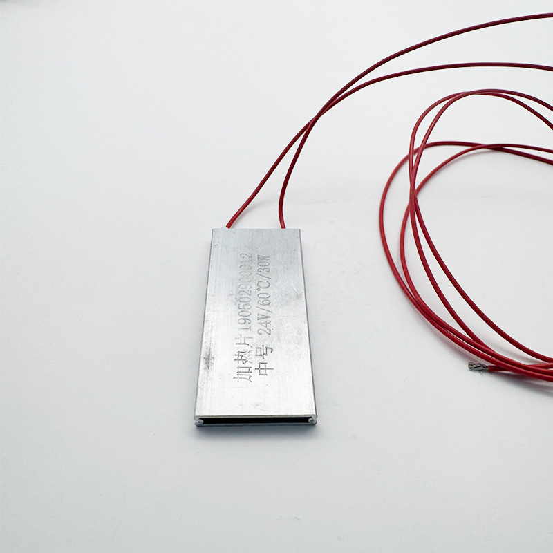 A 24V 30W PTC heating plate with a sleek aluminum shell, displayed on a clean white background.
