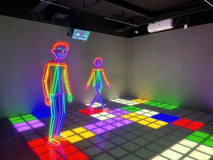 Interactive escape room LED floor game