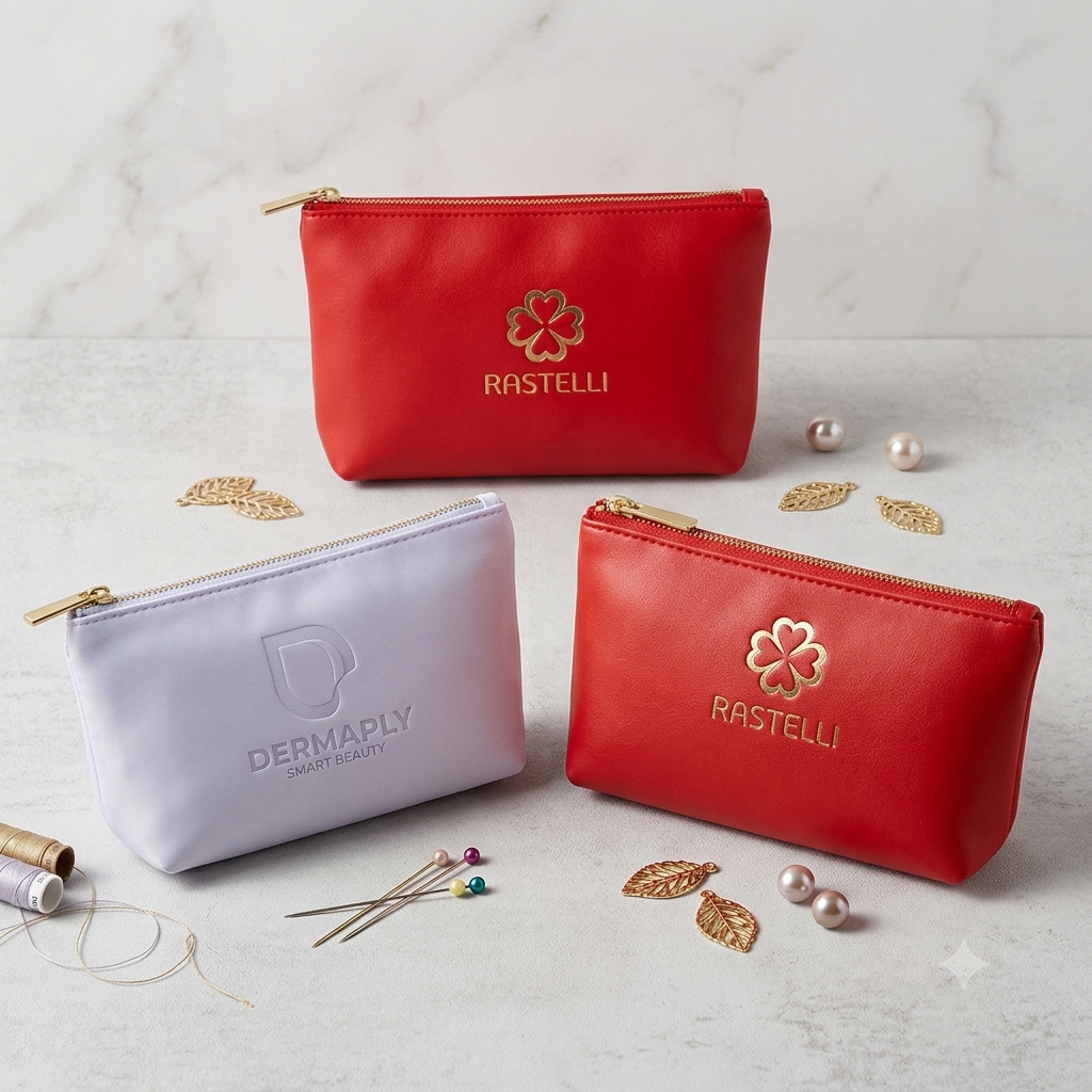 Blank Leather Cosmetic Bags in Bulk for Custom Beauty Packaging