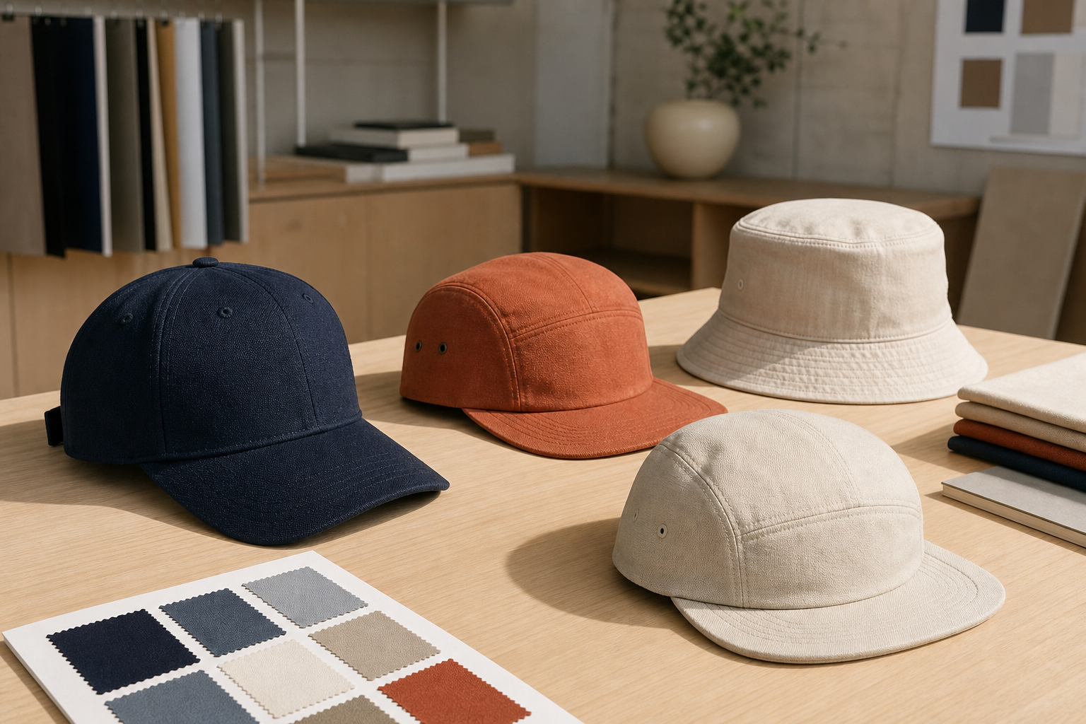 Casquettes et chapeaux personnalisés avec échantillons de tissu pour le développement de produits