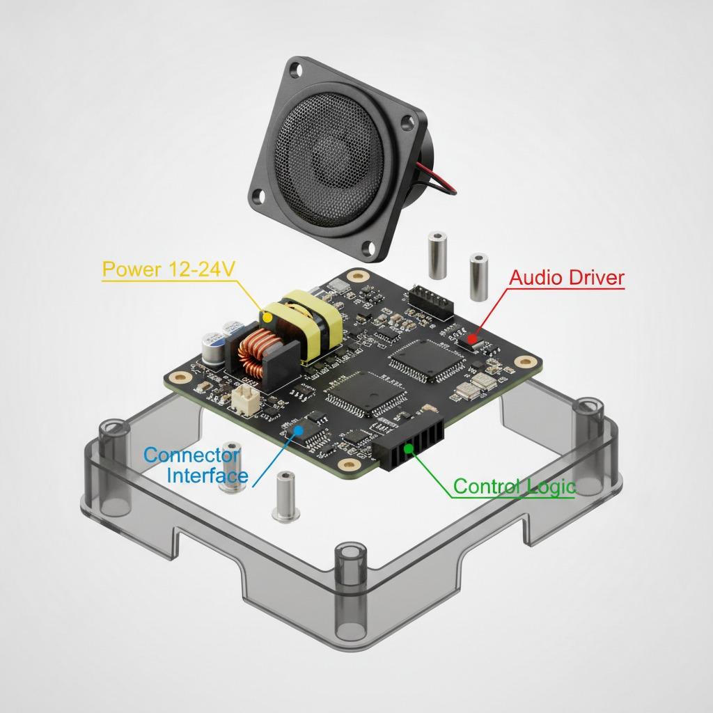 12-24V Vehicle Reverse Voice Prompt PCBA Guide