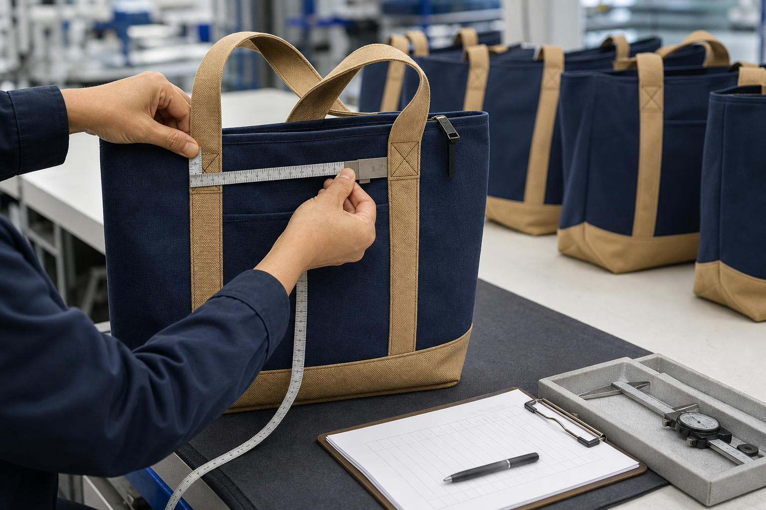 Inline quality inspection during custom bag manufacturing process