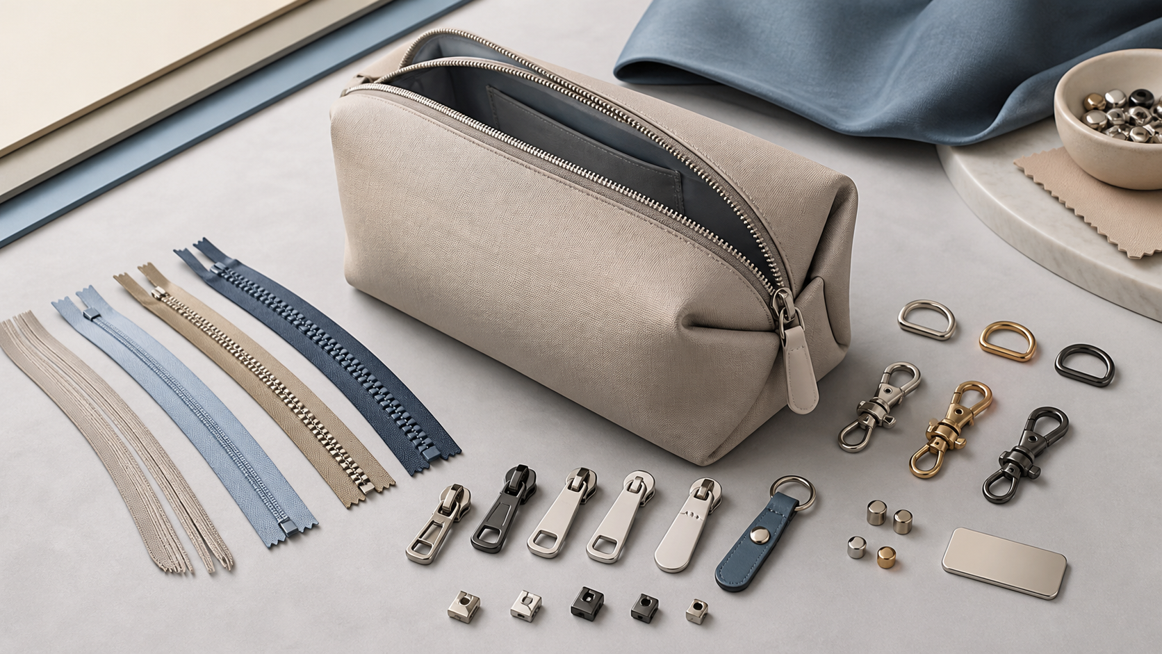 Cosmetic Bag Zipper and Hardware Guide