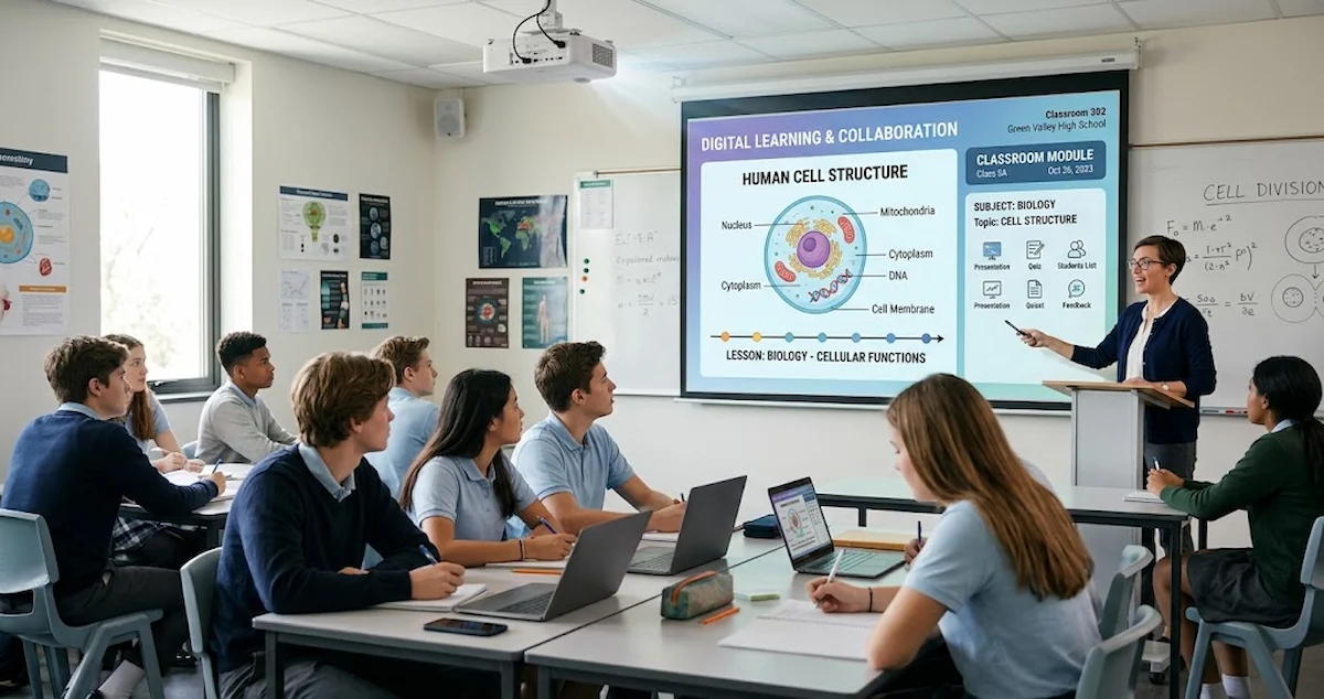 Classroom projector module education application