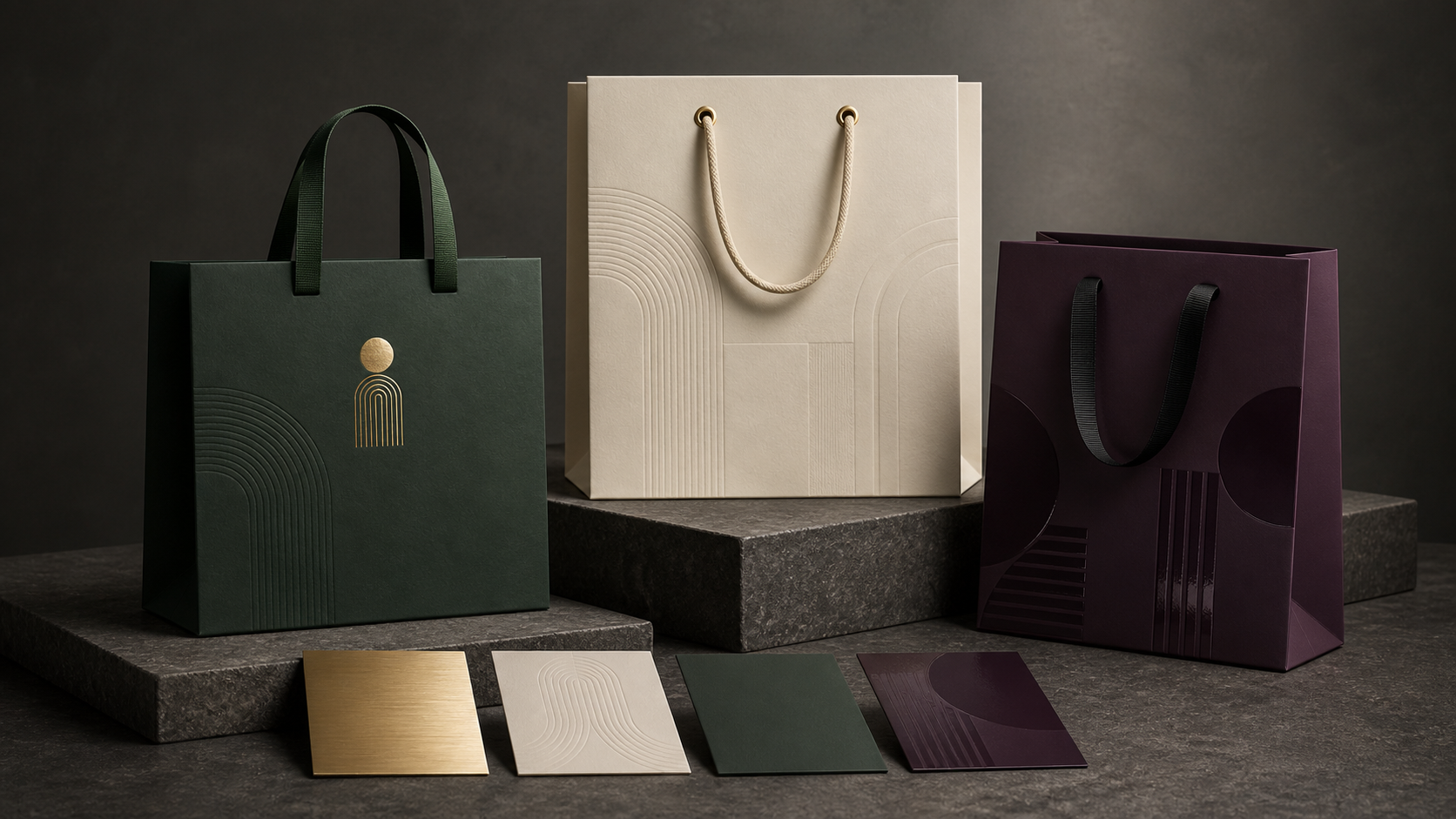 Luxury retail shopping bag finishing options