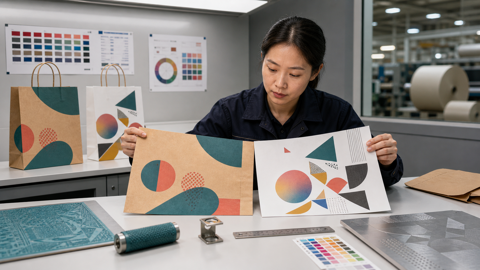 Flexo and offset paper bag print comparison