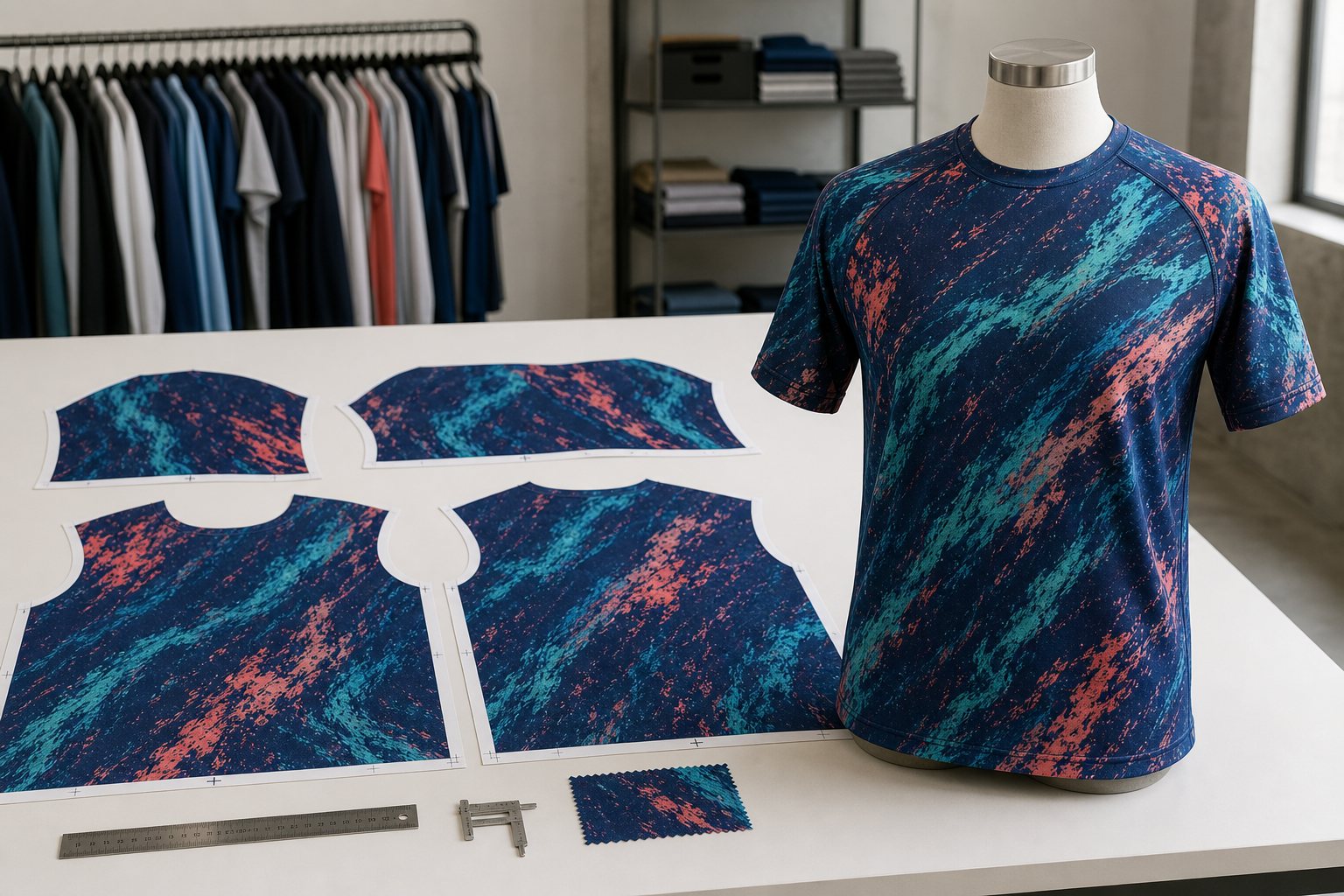 Sublimationsplatten und fertiges T-Shirt