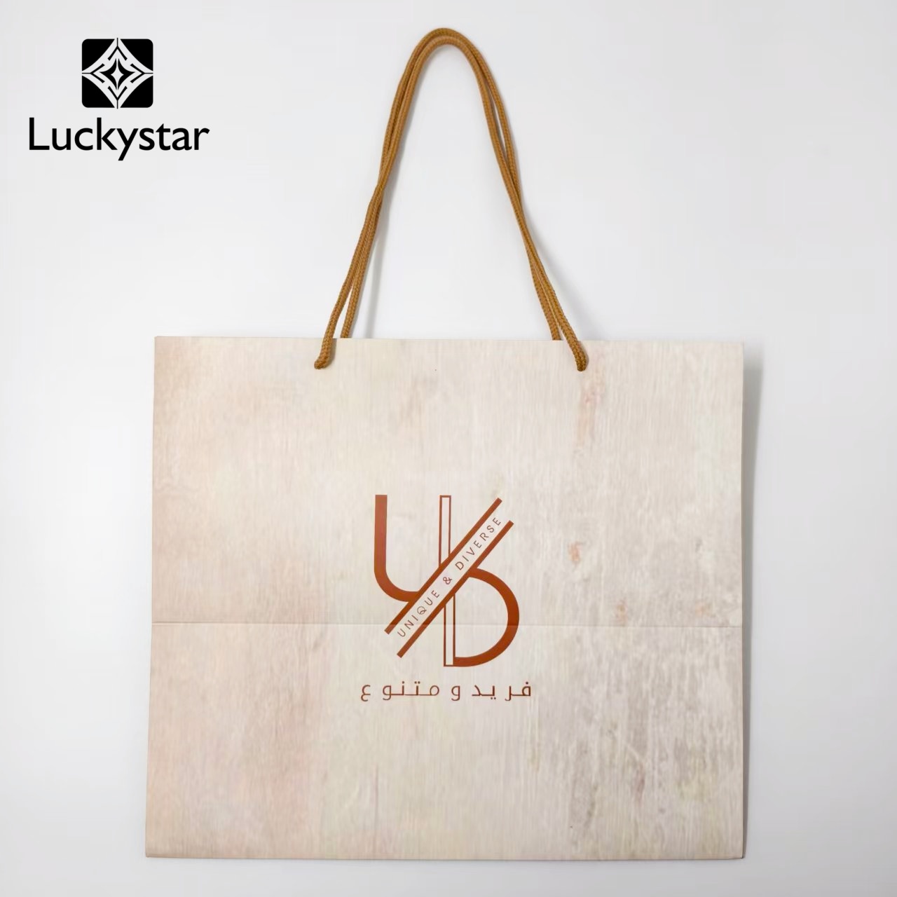 Real LUCKYSTAR centered retail bag logo