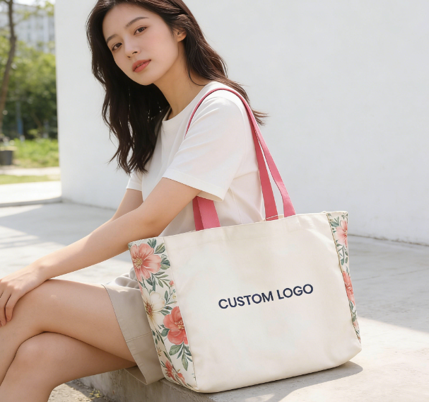 Real LUCKYSTAR full color floral shopping bag
