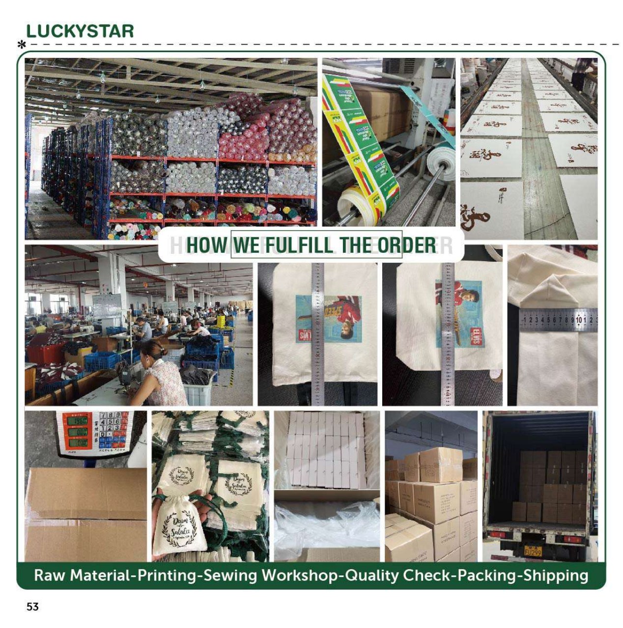 Impression et expédition des sacs Luckystar