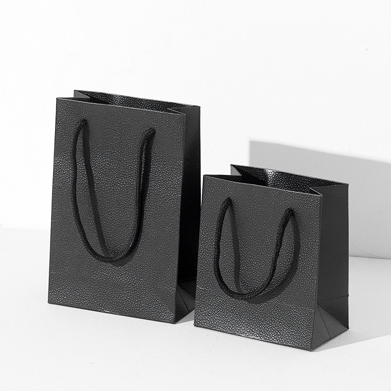 LUCKYSTAR textured black luxury paper shopping bags