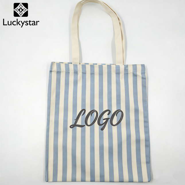 Striped shopping bag logo example