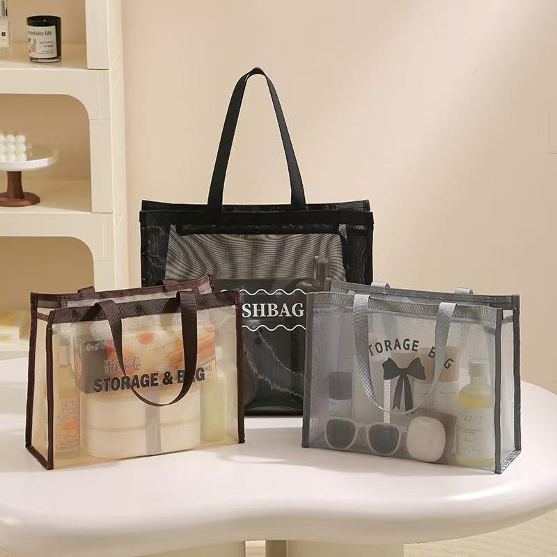 Several real mesh shopping bag formats shown together