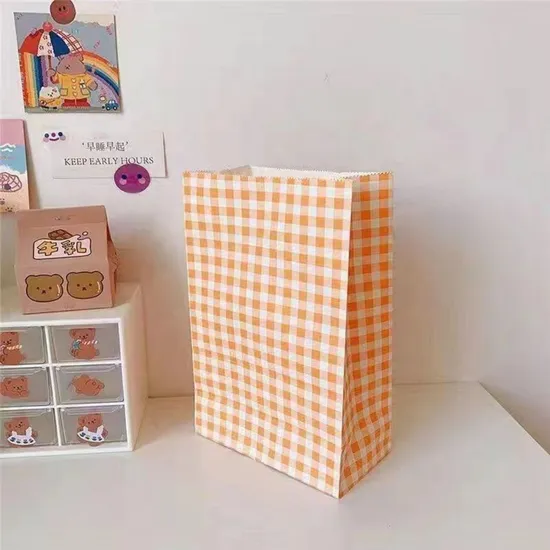 Plaid paper shopping bag product photograph