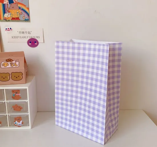 Plaid paper shopping bag product photograph