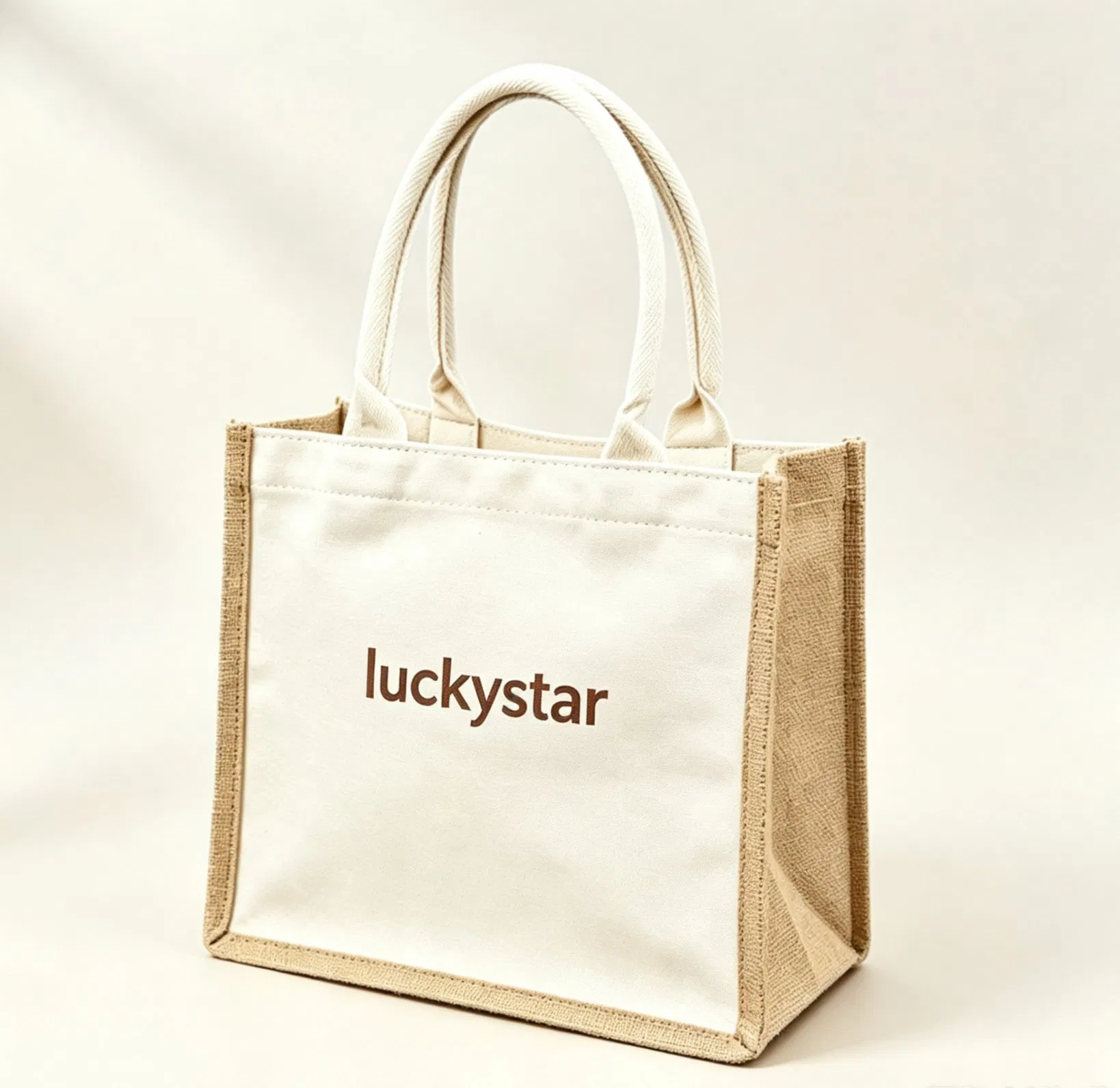 LUCKYSTAR shopping bag with visibly different body side and handle elements