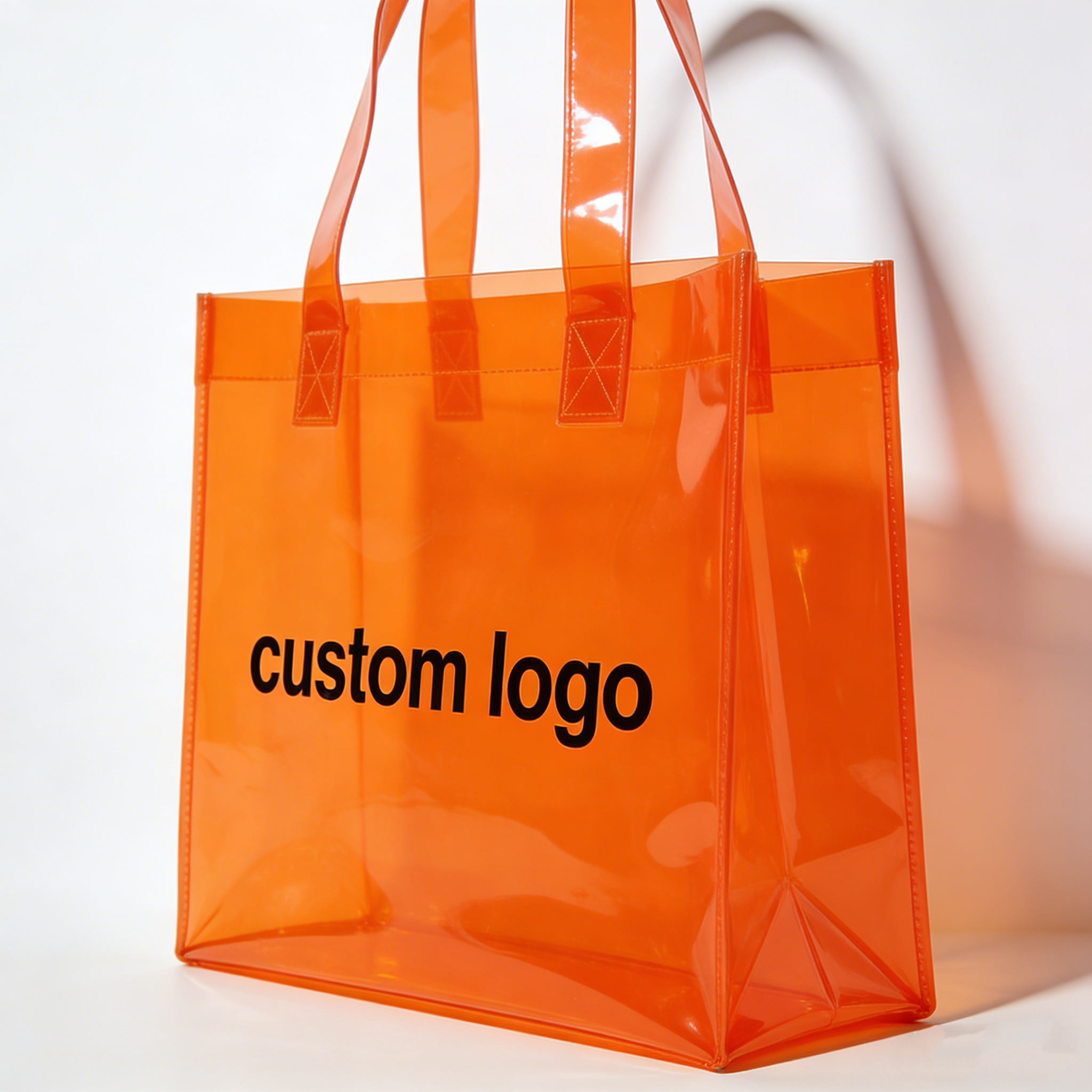 Orange custom shopping bag used for claim review