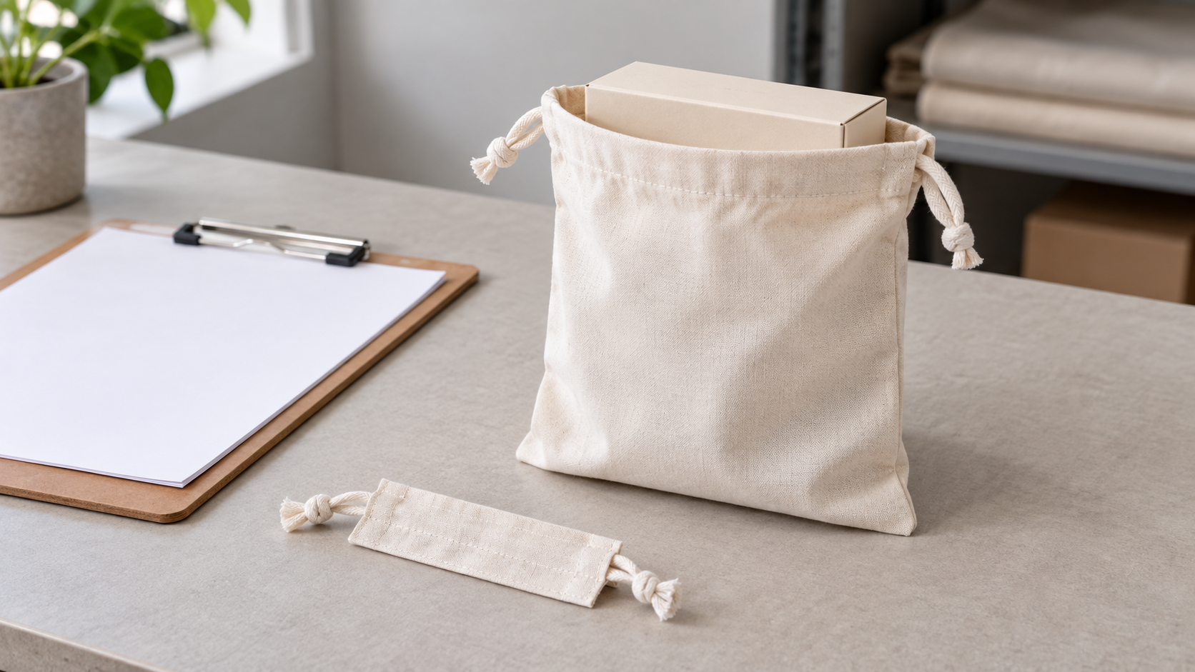 Processus de développement d'échantillons de sacs à cordon personnalisés