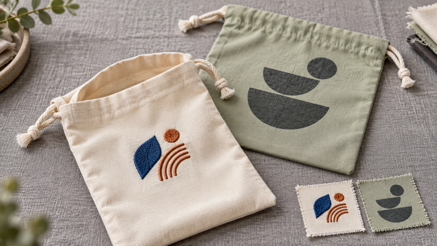 Embroidery vs Printing for Cotton Drawstring Bags