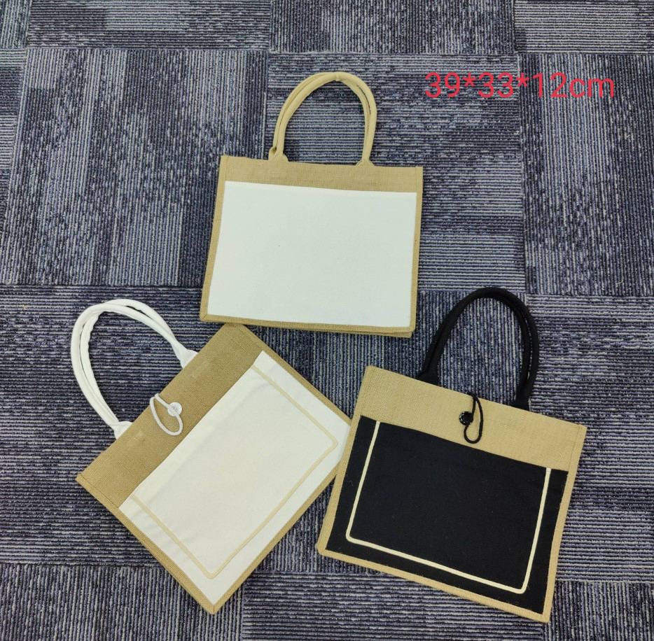 Real blank jute tote assortment samples