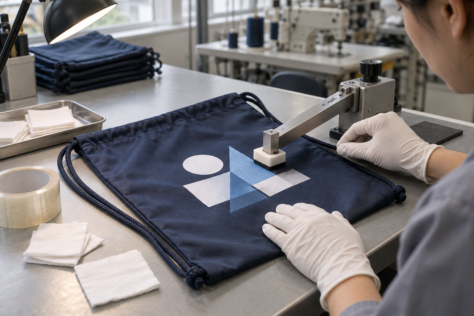 Drawstring bag print rubbing and adhesion test