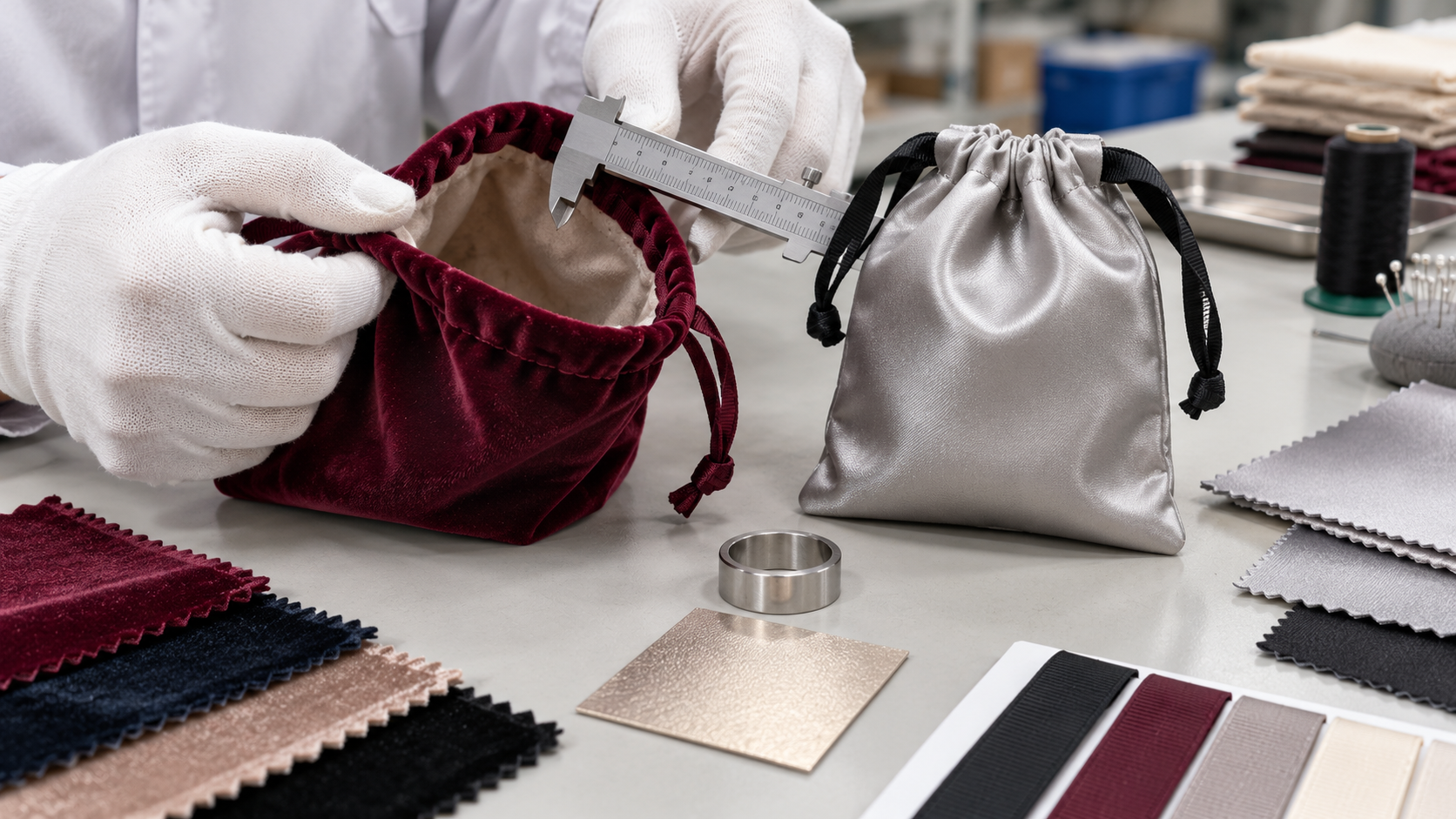 Luxury drawstring pouch sample quality review